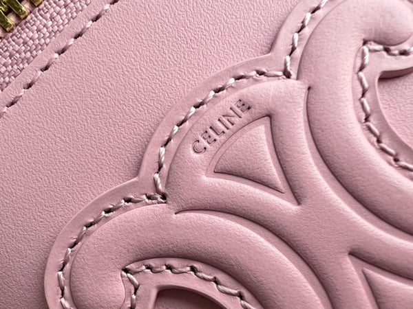 COSMETIC CASE 9 SMOOTH CALFSKIN PINK PASTEL BAG