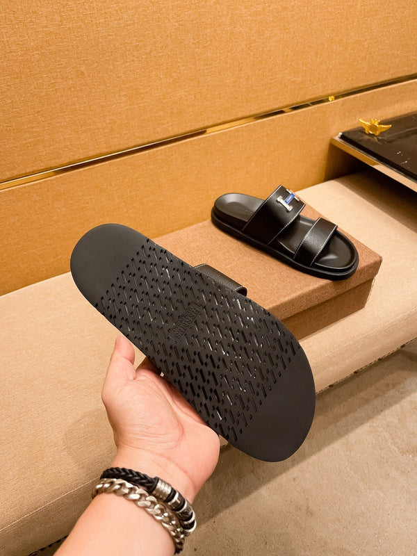 HM Men's Slide Black Cowhide 602328