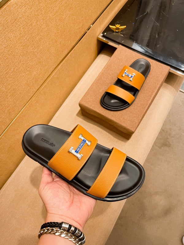 HM Men's Slide Orange Cowhide 602329