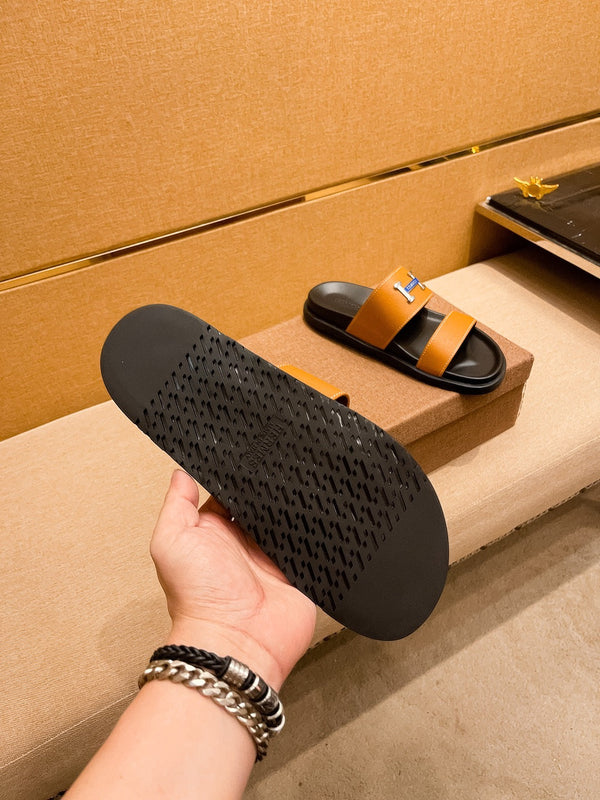 HM Men's Slide Orange Cowhide 602329