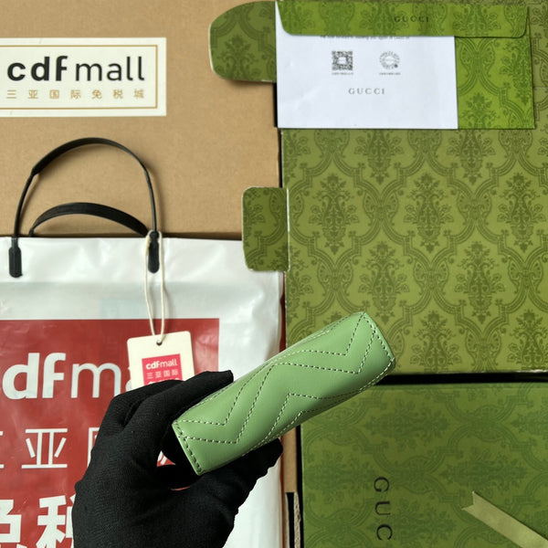 PORTAFOGLIO TRAPUNTATO MARMONT 11 IN PELLE DI AGNELLO VERDE CHIARO