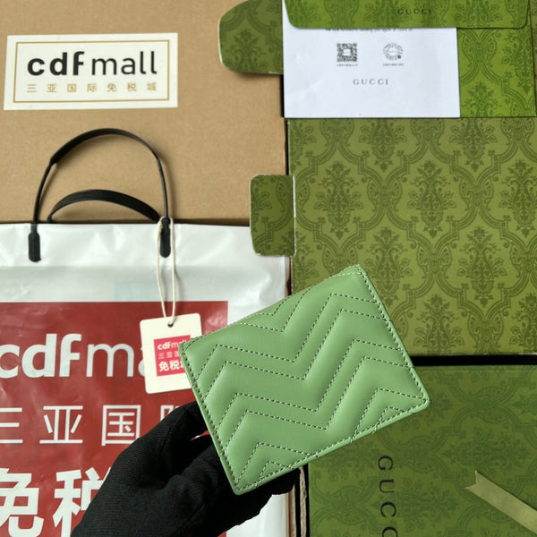 PORTAFOGLIO TRAPUNTATO MARMONT 11 IN PELLE DI AGNELLO VERDE CHIARO