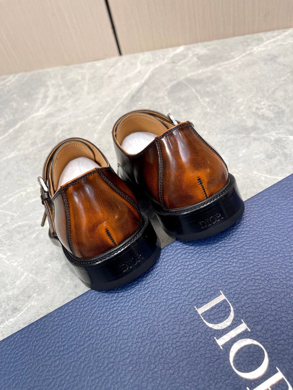 CD PATTERNED DOUBLE MONKSTRAP LOAFER SYRUP CALFSKIN