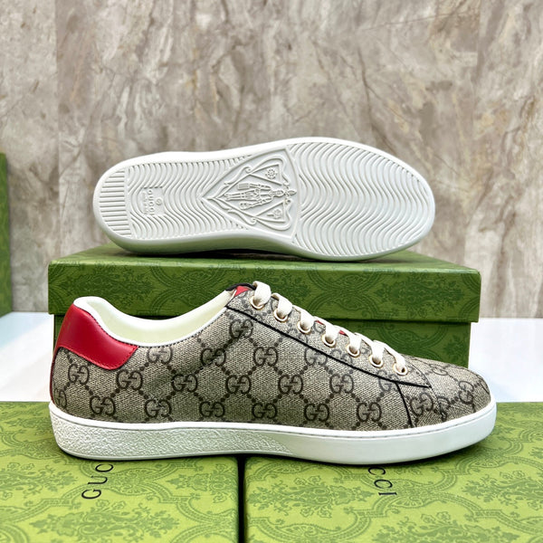 GG Men's Supreme Sneaker Brown Red Canvas 525925