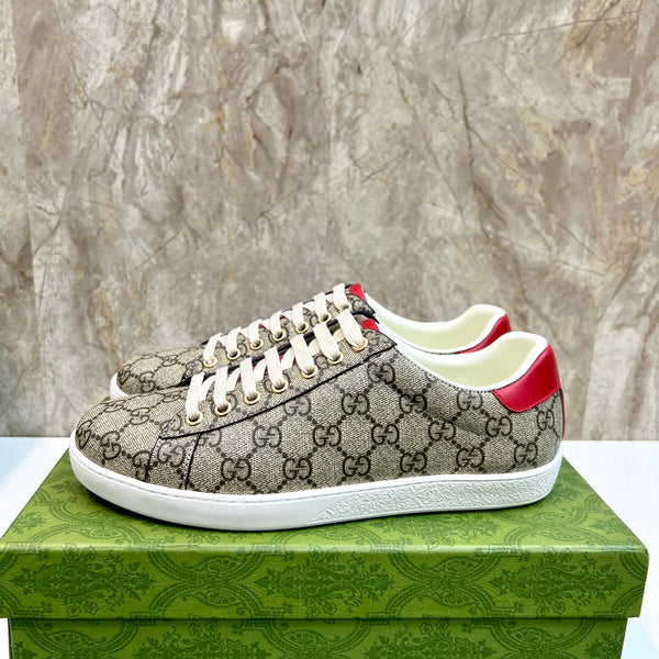 GG Men's Supreme Sneaker Brown Red Canvas 525925