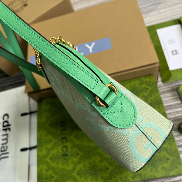 ophidia grande astuccio in tela monogramma beige verde 24 cm