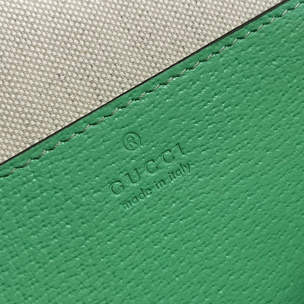 ophidia grande astuccio in tela monogramma beige verde 24 cm