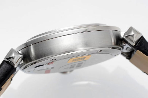 pasha 30mm quartz stainless steel white dial black leather