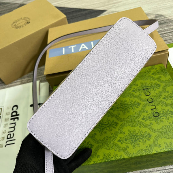 ophidia grande astuccio in tela monogramma beige viola 24 cm