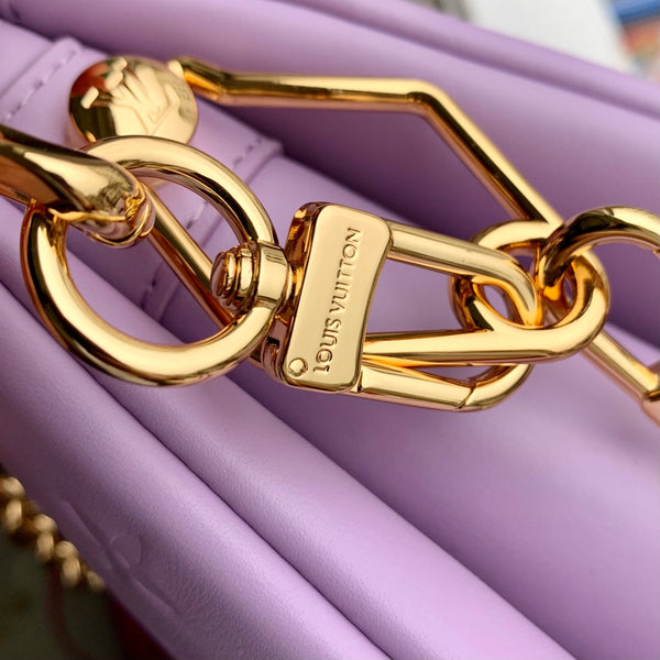 coussin pm 26 cm pelle di vitello stampata monogramma viola