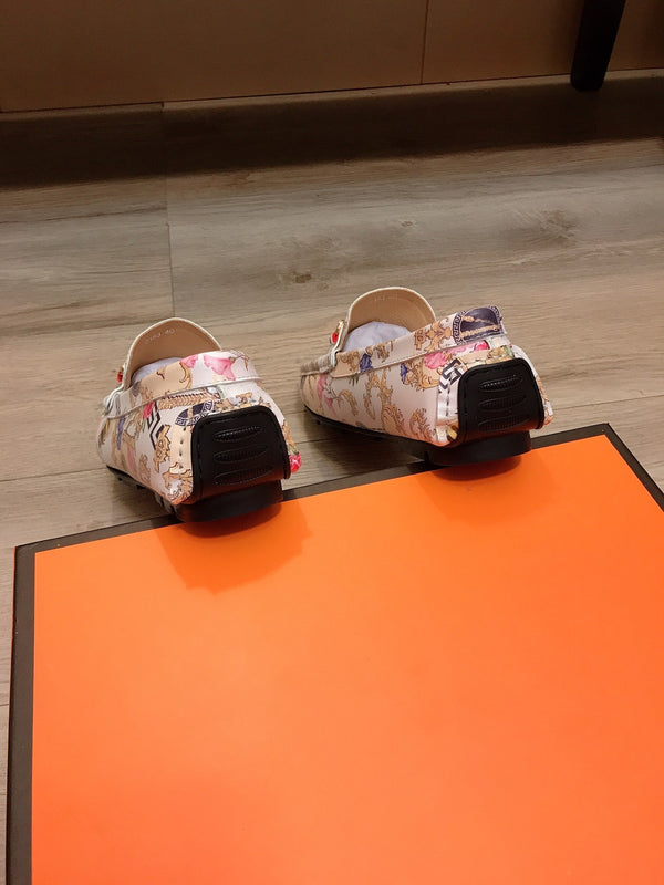 GG Men's Flower Loafer Multicolor Printed Leather 534586