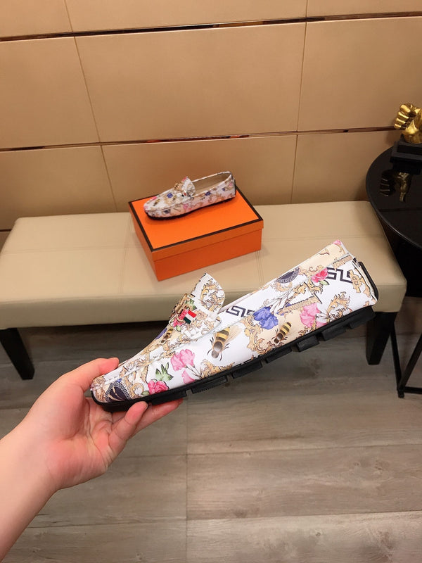 GG Men's Flower Loafer Multicolor Printed Leather 534586