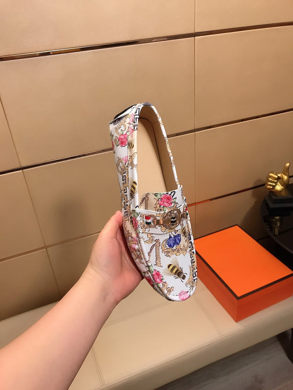 GG Men's Flower Loafer Multicolor Printed Leather 534586