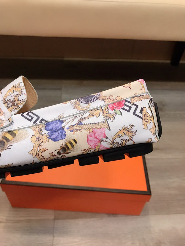 GG Men's Flower Loafer Multicolor Printed Leather 534586