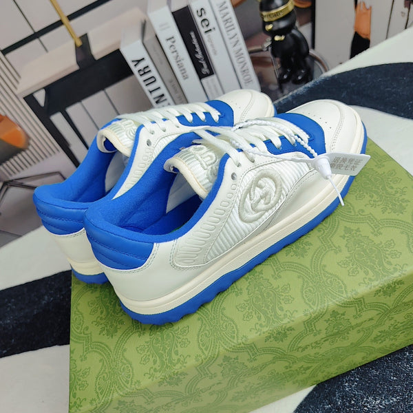 GG Men's MAC80 Sneaker White Blue Cowhide 523622