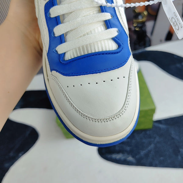 GG Men's MAC80 Sneaker White Blue Cowhide 523622