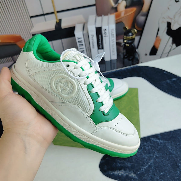 GG Men's MAC80 Sneaker White Green Cowhide 523618