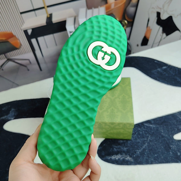 GG Men's MAC80 Sneaker White Green Cowhide 523618