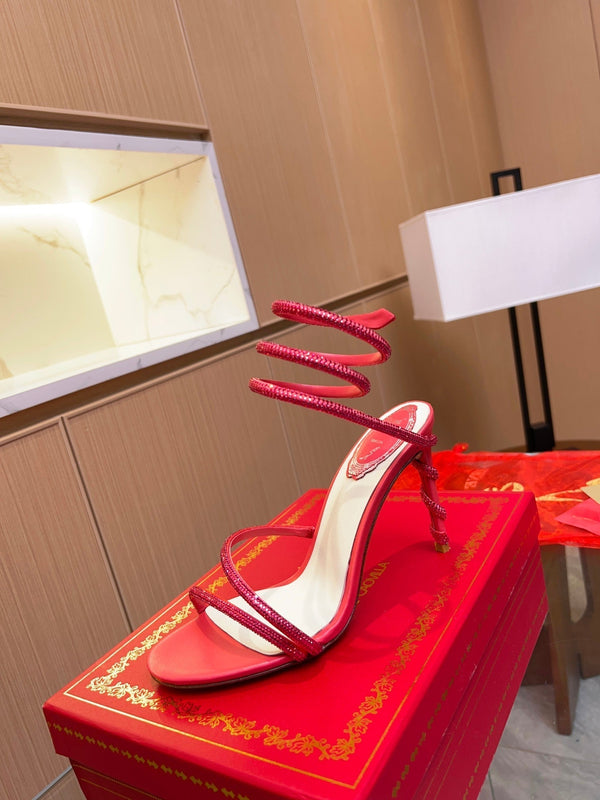 Strass creoli in seta rossa a forma di serpente RC Heavy Industry 251006