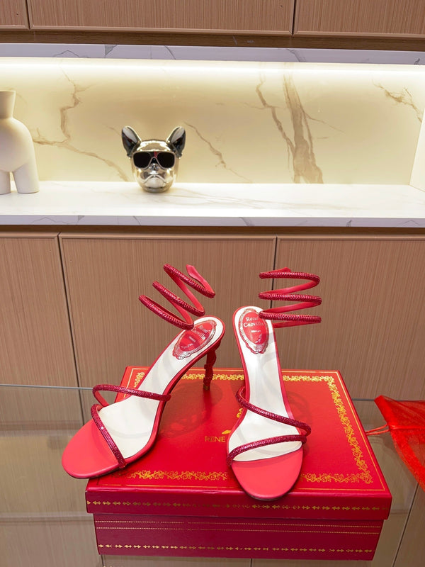 Strass creoli in seta rossa a forma di serpente RC Heavy Industry 251006