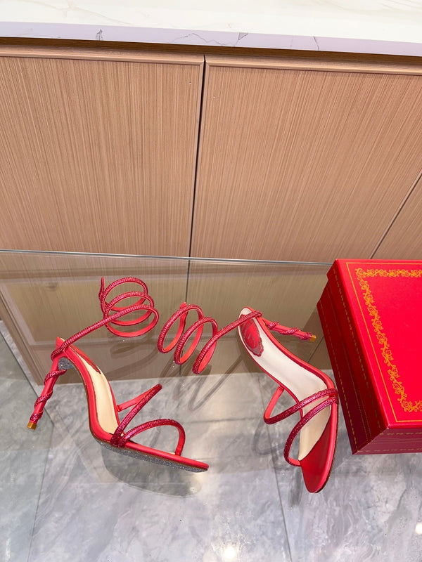 Strass creoli in seta rossa a forma di serpente RC Heavy Industry 251006