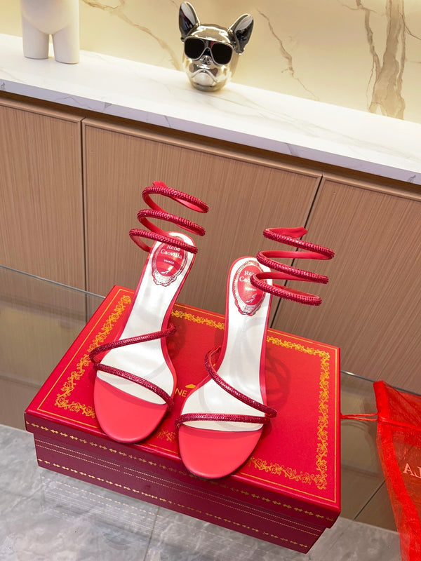 Strass creoli in seta rossa a forma di serpente RC Heavy Industry 251006