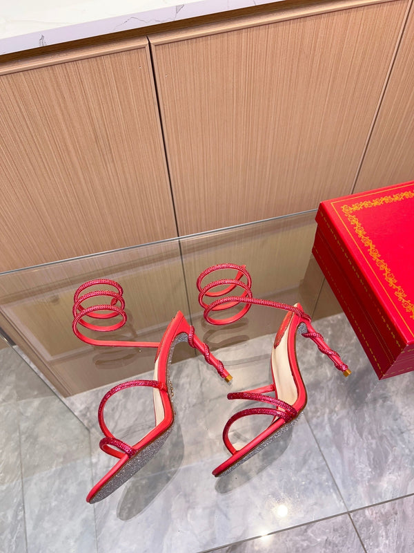 Strass creoli in seta rossa a forma di serpente RC Heavy Industry 251006