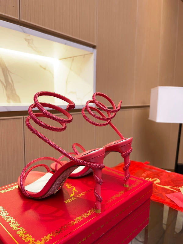 Strass creoli in seta rossa a forma di serpente RC Heavy Industry 251006