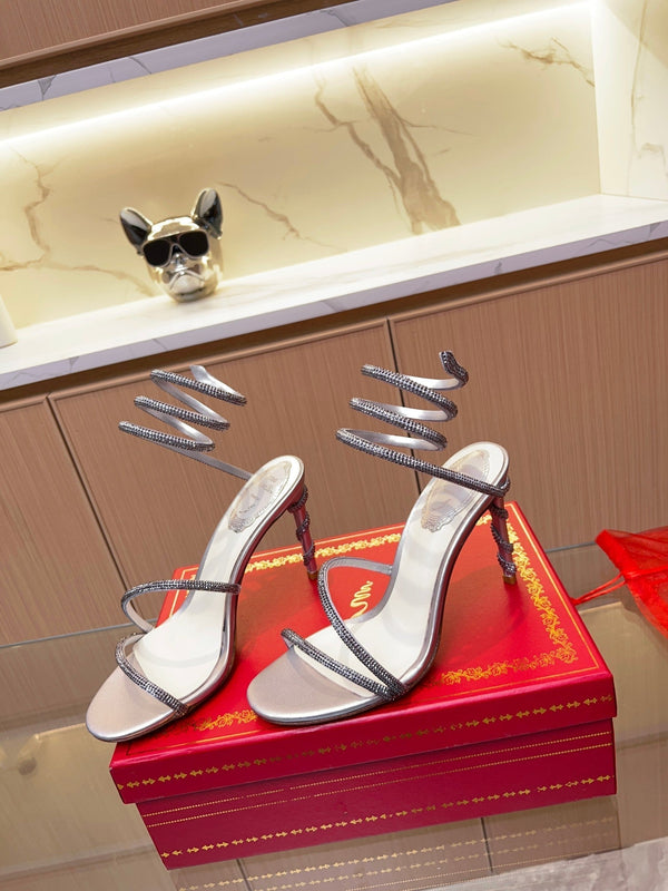 RC Heavy Industry Snake-Shape Silver Silk Creole Rhinestones 251007