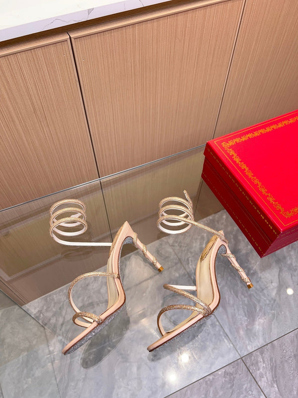 RC Heavy Industry Snake-Shape Pink Gold Silk Creole Rhinestones 251008