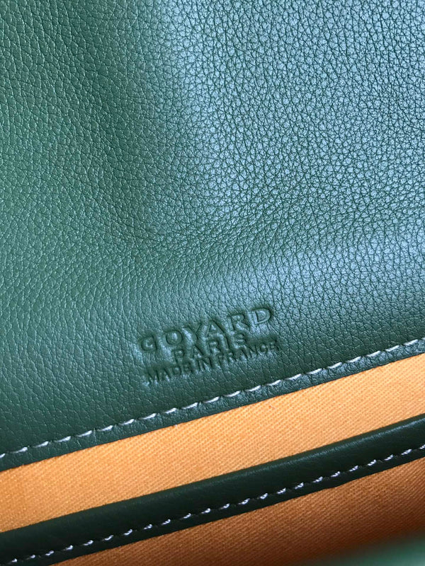 BELVEDERE MM BAG 21 IN GREEN GOYARDINE CANVAS AND CALFSKIN