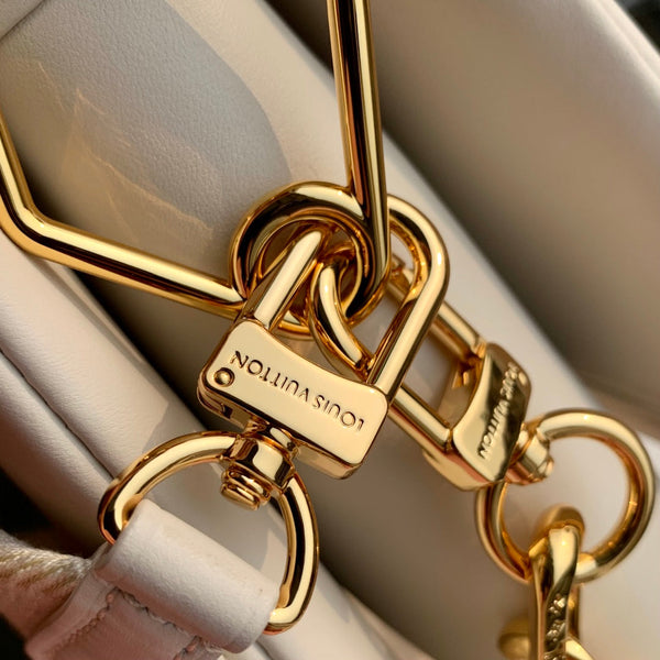 coussin pm 26cm crema rosso bianco monogramma impresso pelle di vitello