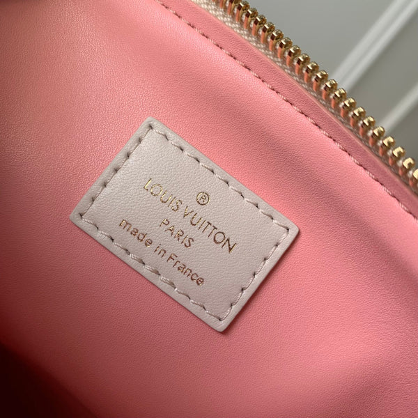 coussin pm 26cm crema rosso bianco monogramma impresso pelle di vitello