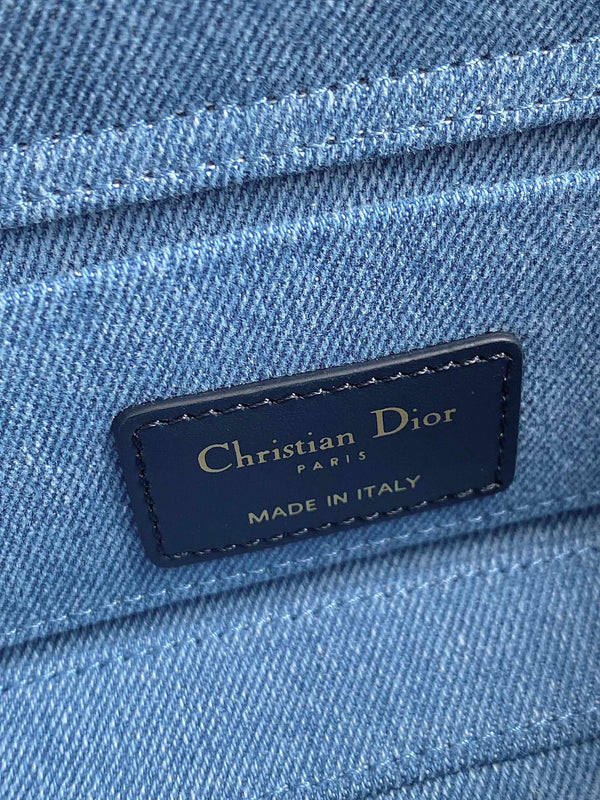 BORSA D-JOY 22 IN DENIM MACROCANNAGE AZZURRO