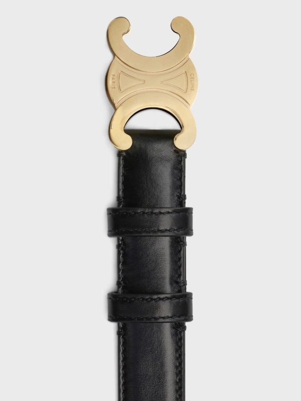 Medium Triomphe Belt 25mm Black Calfskin Ghw