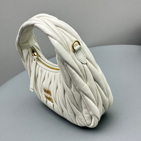 MINI HOBO 20 BAG IN WHITE LAMBSKIN