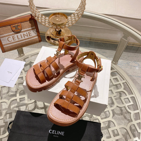CL Clea Triomphe Gladiator Sandal 40mm Tan Calfskin 600377