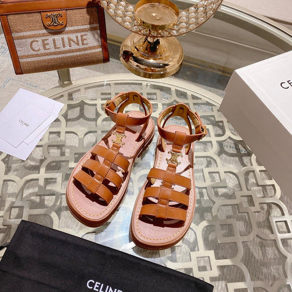 CL Clea Triomphe Gladiator Sandal 40mm Tan Calfskin 600377
