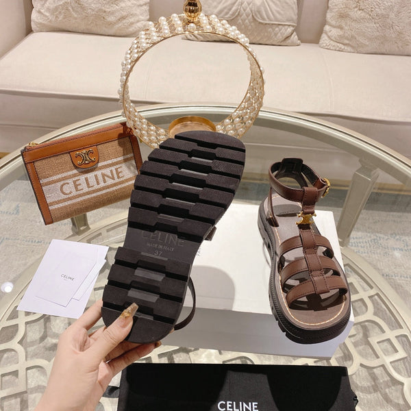 CL Clea Triomphe Gladiator Sandal 40mm Brown Calfskin 600375