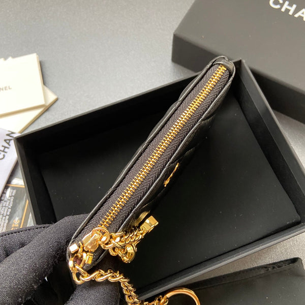 CC A50168 Keyring Cardholder Black Sheepskin GHW 229705