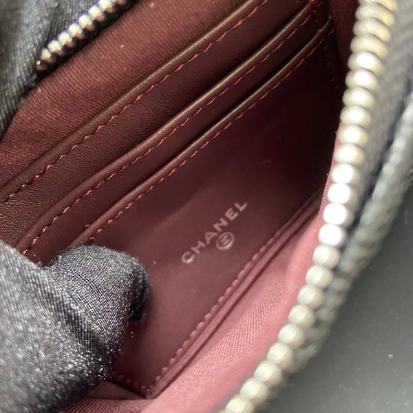 CC A50168 Keyring Cardholder Black Caviar Sliver Steel 229707