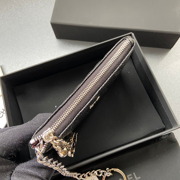 CC A50168 Keyring Cardholder Black Caviar Sliver Steel 229707