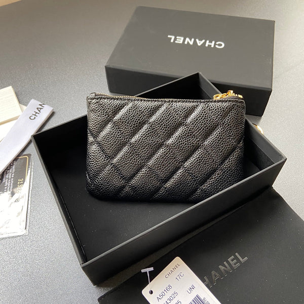 CC A50168 Keyring Cardholder Black Caviar GHW 229709