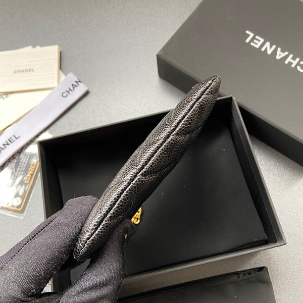 CC A50168 Keyring Cardholder Black Caviar GHW 229709