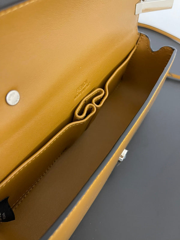 FENDI MINI FIRST SIGHT 23 BAG IN COPPER BROWN CALFSKIN WITH SILVER HARDWARE