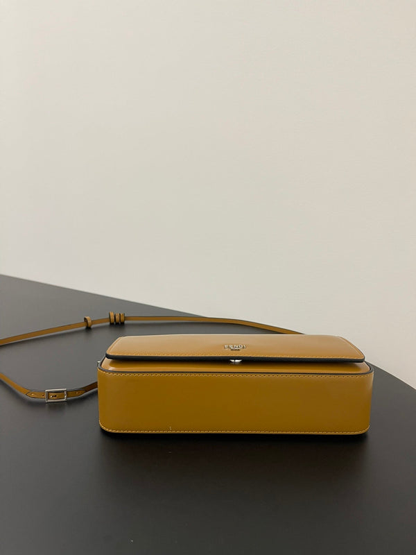 FENDI MINI FIRST SIGHT 23 BAG IN COPPER BROWN CALFSKIN WITH SILVER HARDWARE