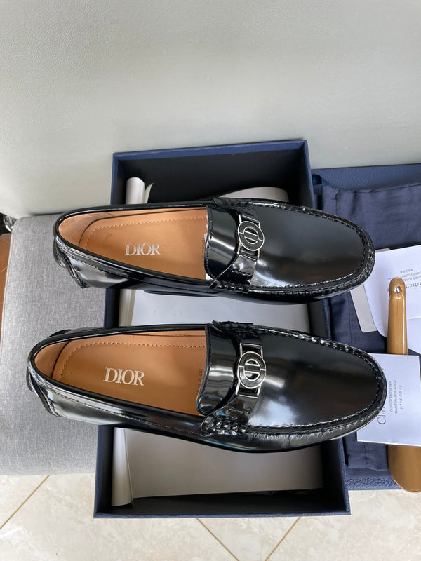 CD JUAL ICON BUCKLE LOAFER BLACK POLISHED CALFSKIN