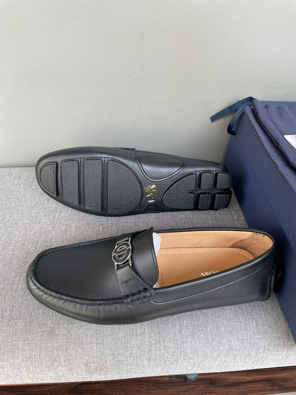 CD JUAL ICON BUCKLE LOAFER BLACK CALFSKELLE