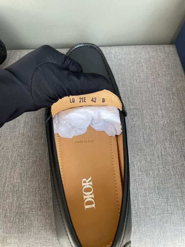 CD JUAL ICON BUCKLE LOAFER BLACK CALFSKELLE