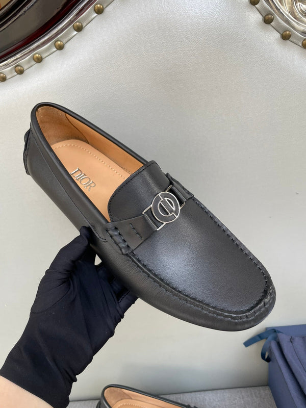 CD JUAL ICON BUCKLE LOAFER BLACK CALFSKELLE
